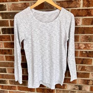 Lululemon Emerald Long Sleeve Space Dye Ice Grey Alpine White